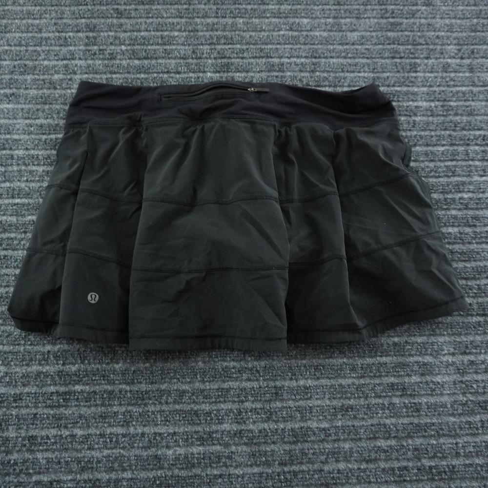 Lululemon Pace Rival Tennis Skirt Womens Size 12 Black Pleated Back Skort